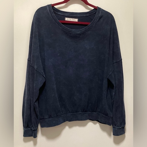 We The Free Tops - Free People We the Free Navy Blue Mineral Wash Shirt